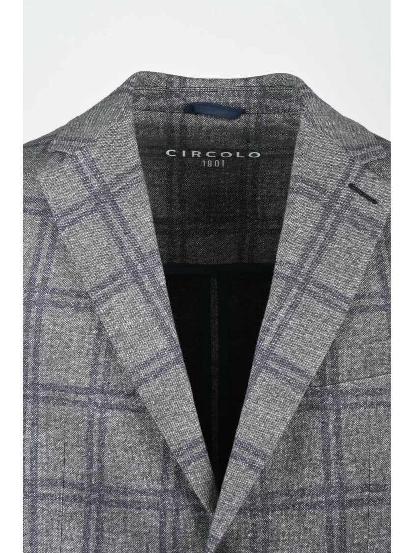 Circolo 1901 Checkered Cotton Stretch Jacket With Rounded Silhouette