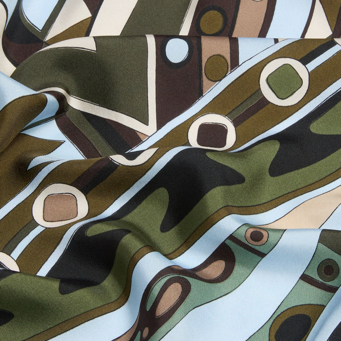Emilio Pucci Multi-Pattern Silk Stole With Fringed Hem