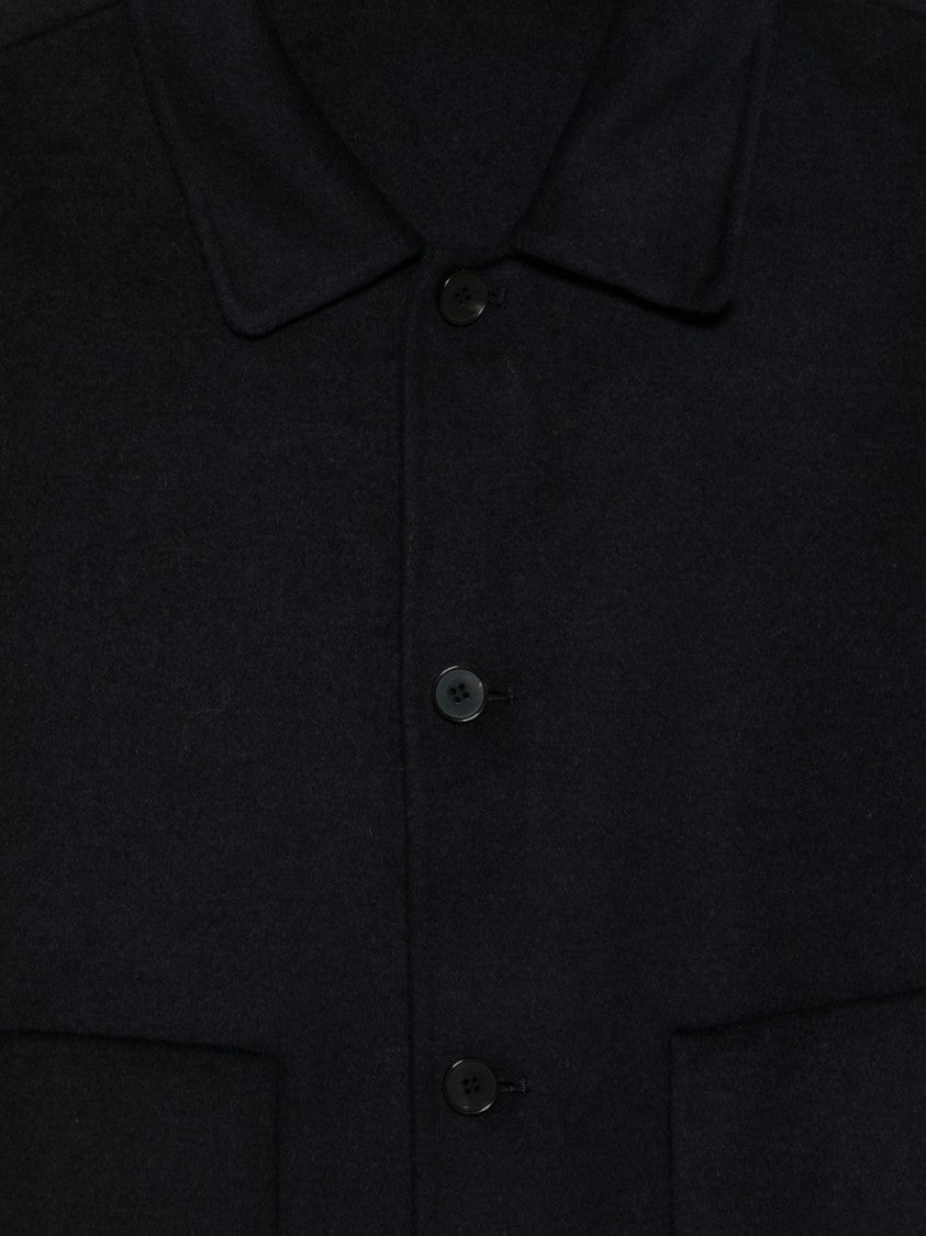 Low Brand Navy Double Wool Jacket With Minimalistic Design