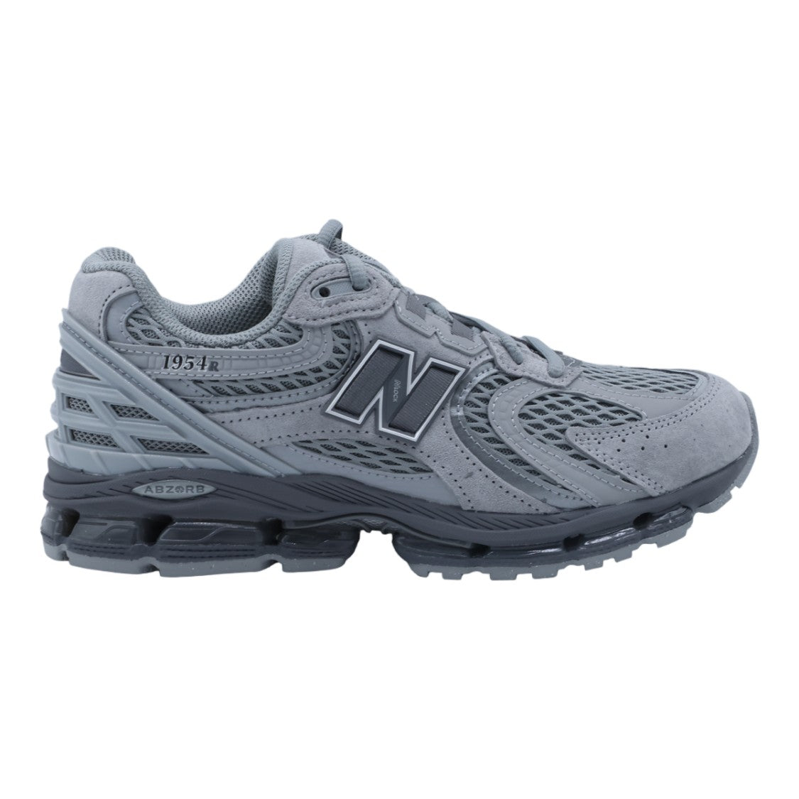 New Balance Layered Grey Sneakers With Cushioned Sole And Iconic Logo