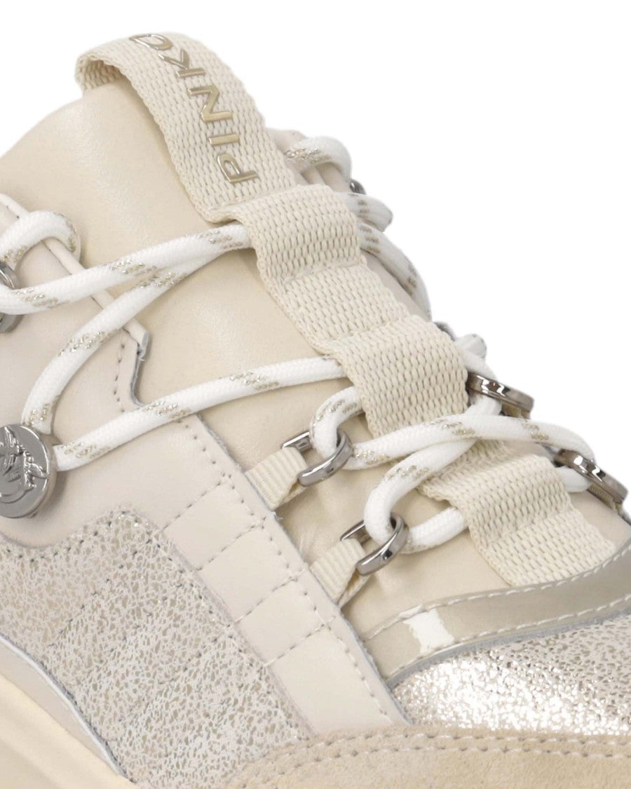 Pinko Platinum Suede Athena 01 Sneakers