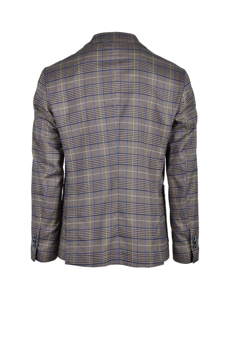 Domenico Tagliente Polyester Cotton Viscose Elastane Jacket - Brown/Blue