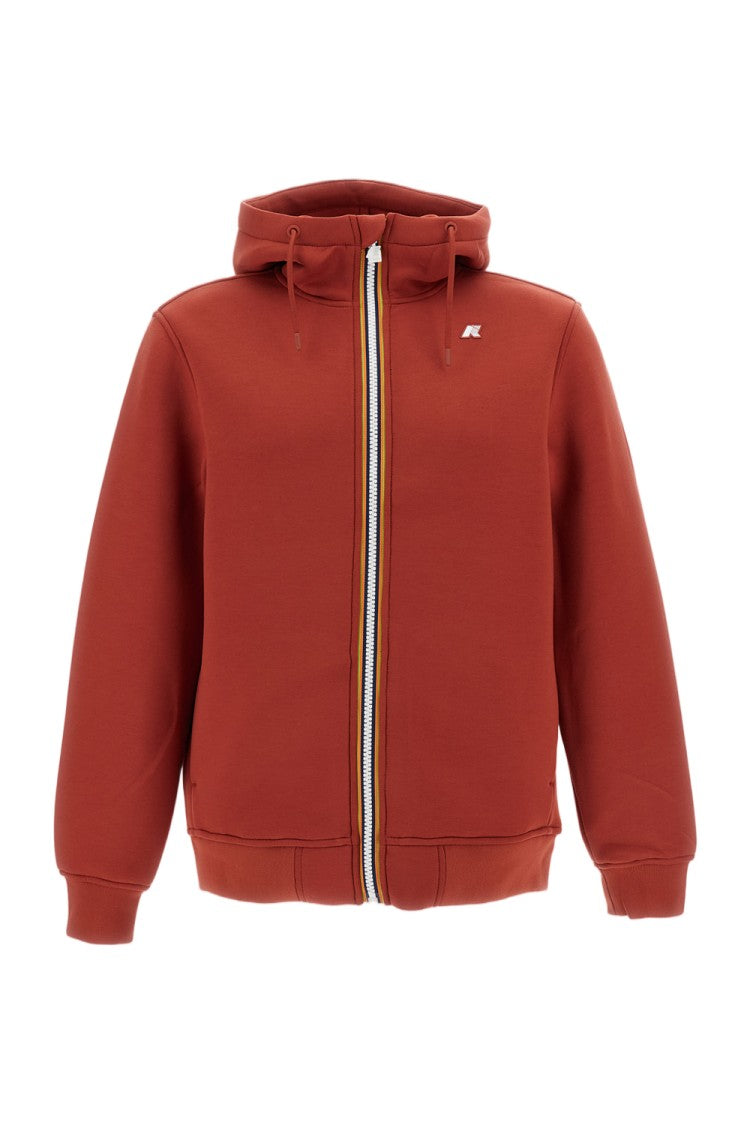 K-Way Red Rainer Spacer Scuba Hooded Zip-Through Knit