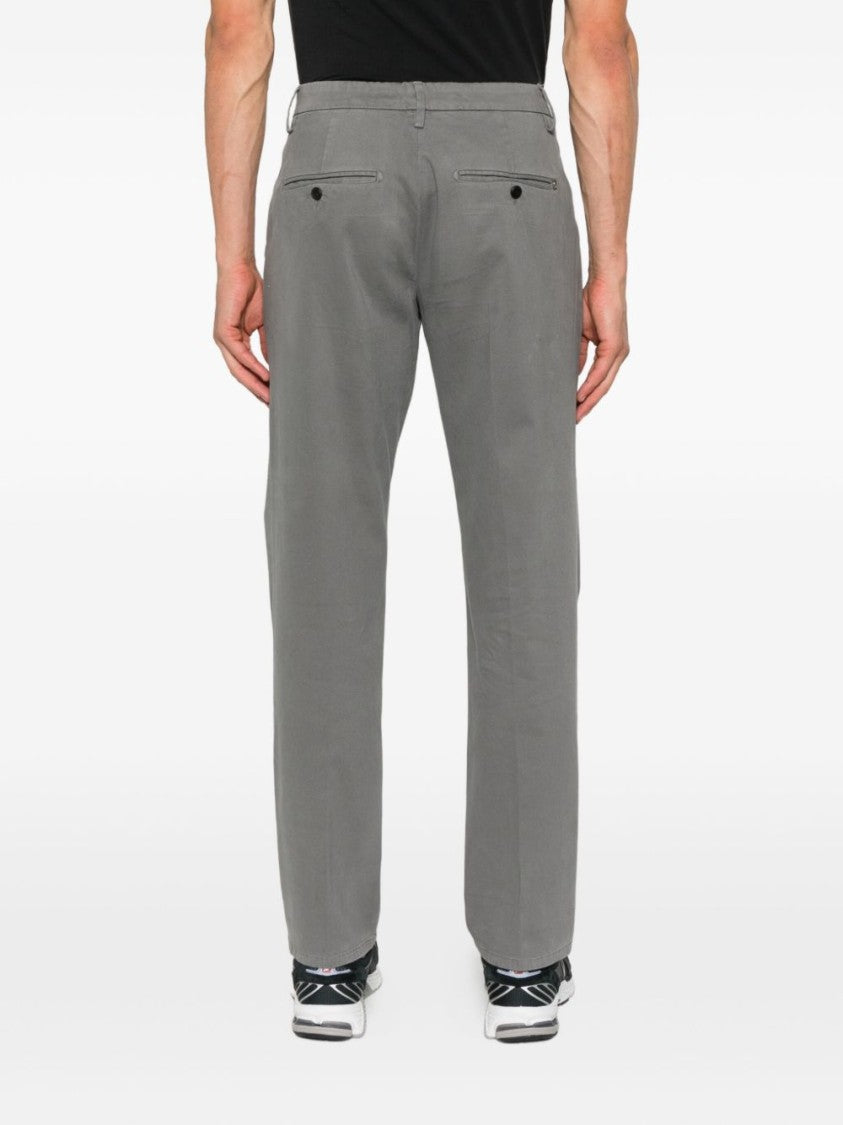 Dondup Straight-Cut Cotton Trousers With Slash Pockets