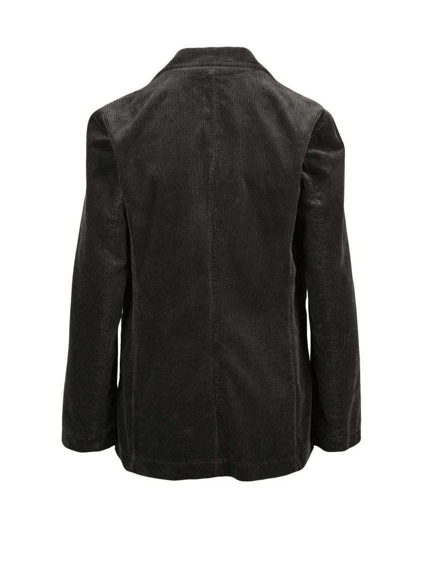 Aspesi Soft Corduroy Jacket With Single-Button Closure And Three Patch Pockets