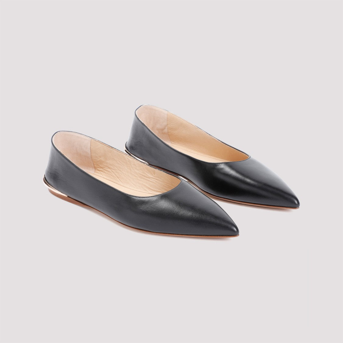 Gabriela Hearst Fleur Black Lamb Leather Ballerinas