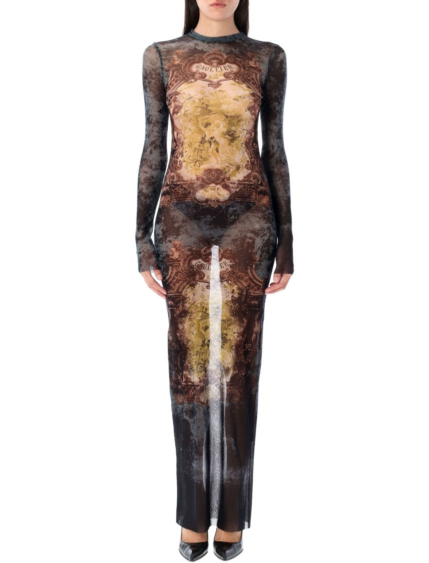 Jean Paul Gaultier Medallion Mesh Long Skirt