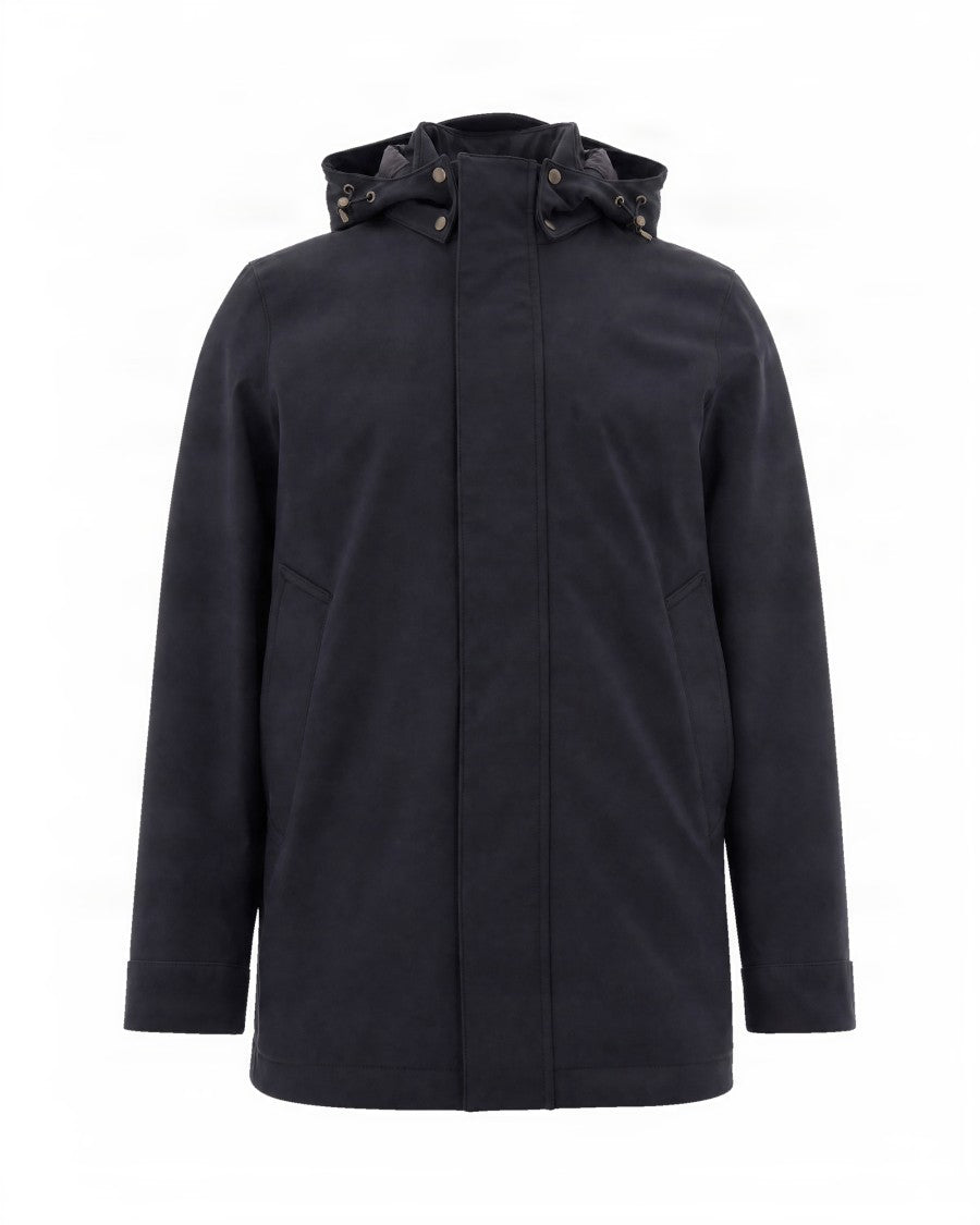 Woolrich Water-Resistant Black Tech Softshell Parka With Adjustable Hood
