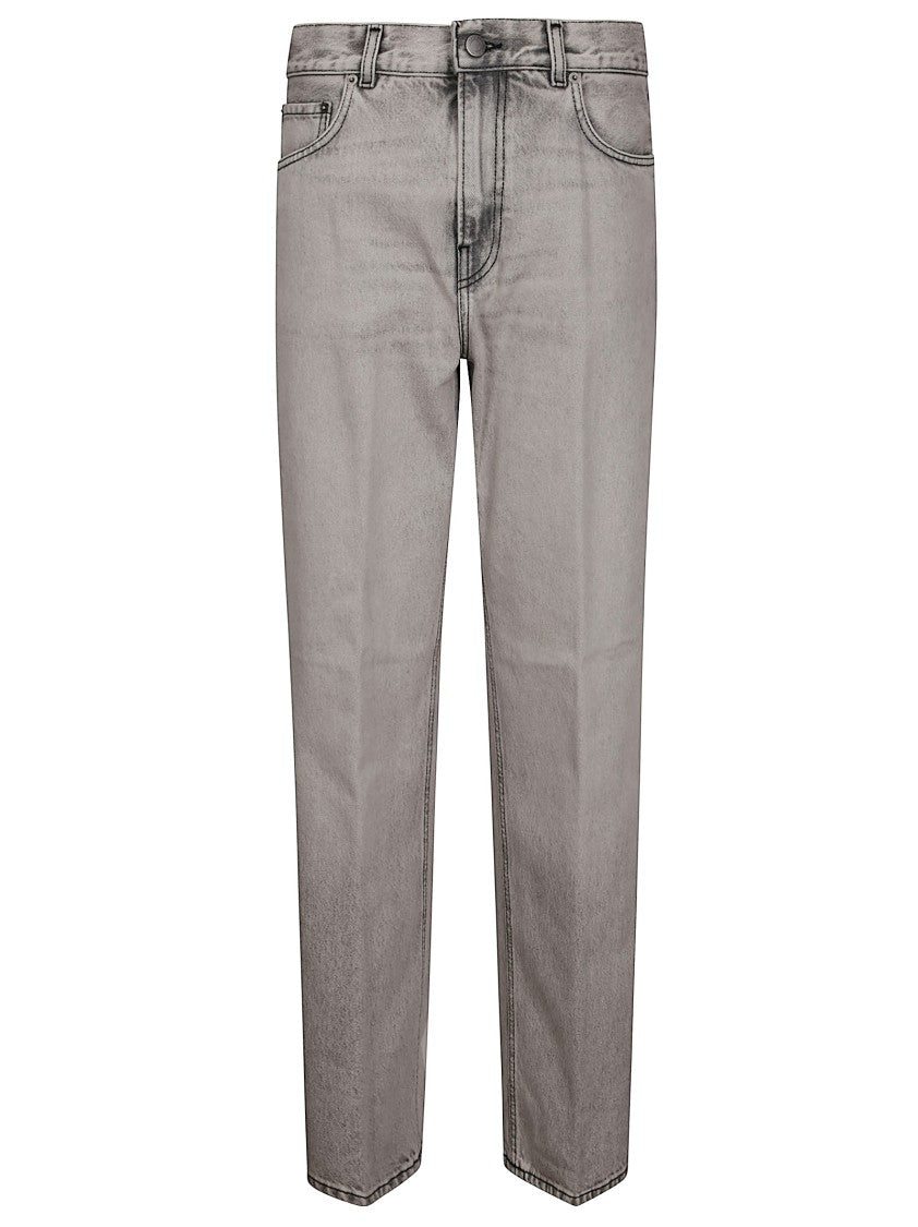 Haikure Light Wash Straight-Leg Five-Pocket Jeans