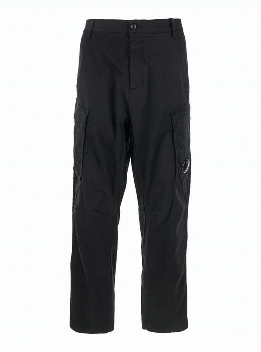 C.P. Company Cargo-Inspired Straight Pants With Iconic Logo Patch