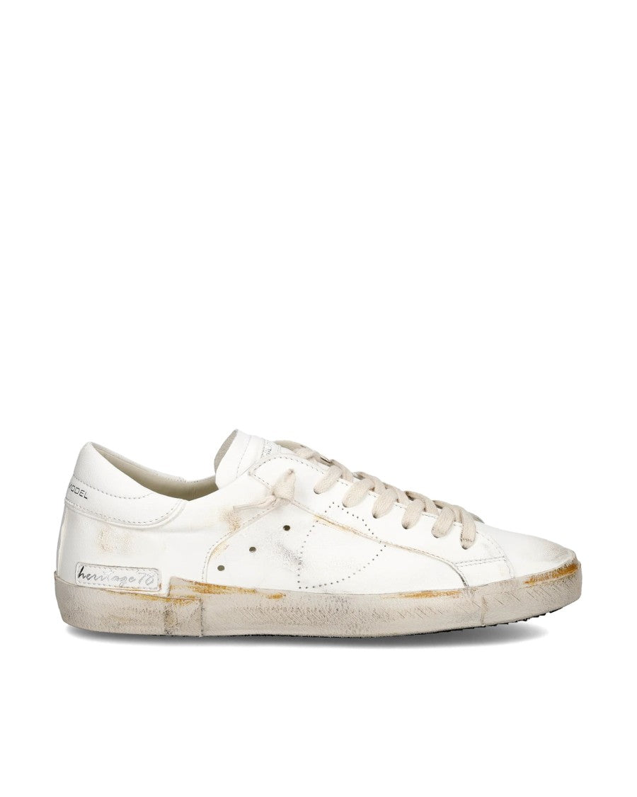 Philippe Model Prsx Low Man Vintage Blanc Sneakers