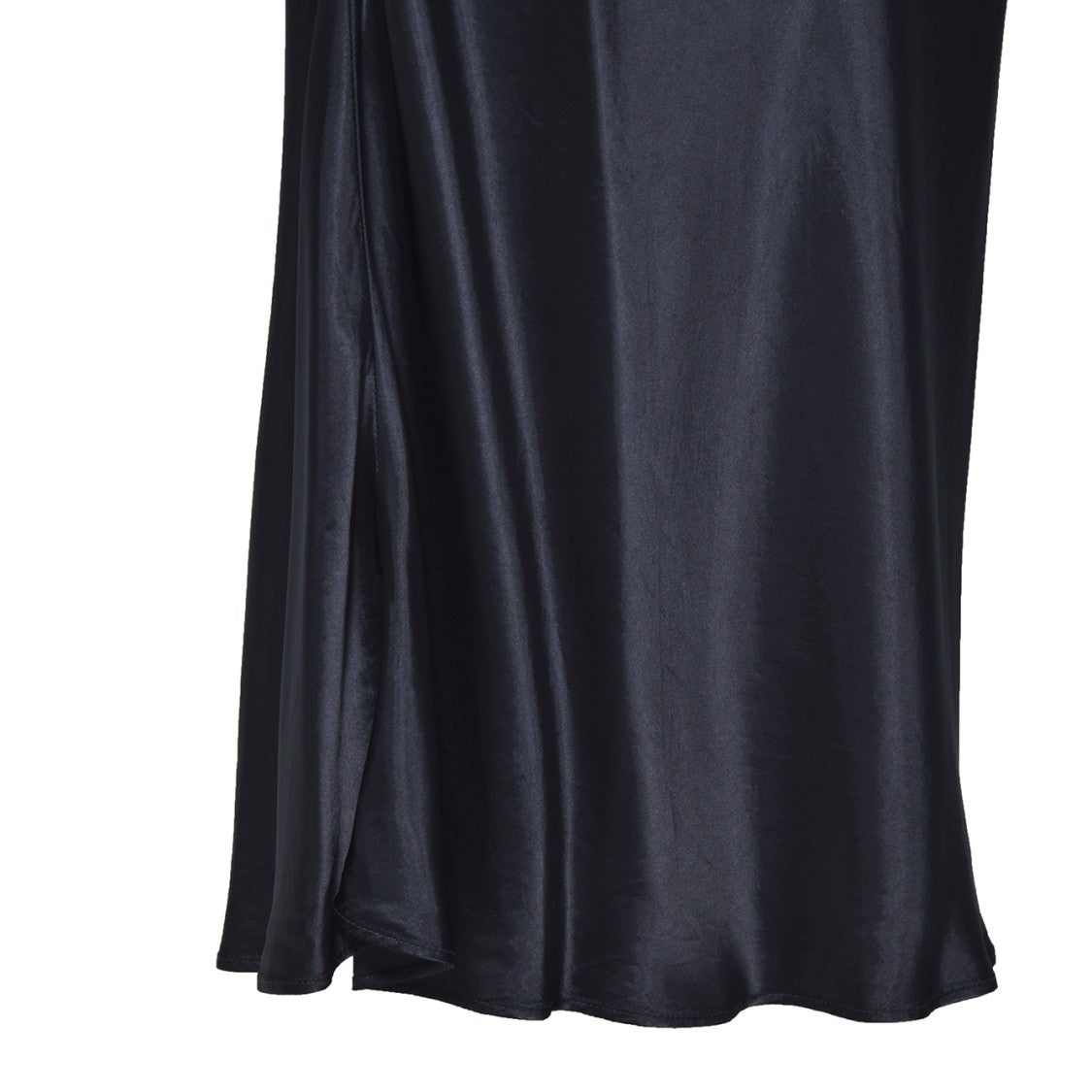 Aspesi Glossy Pure Viscose Satin Midi Pencil Skirt