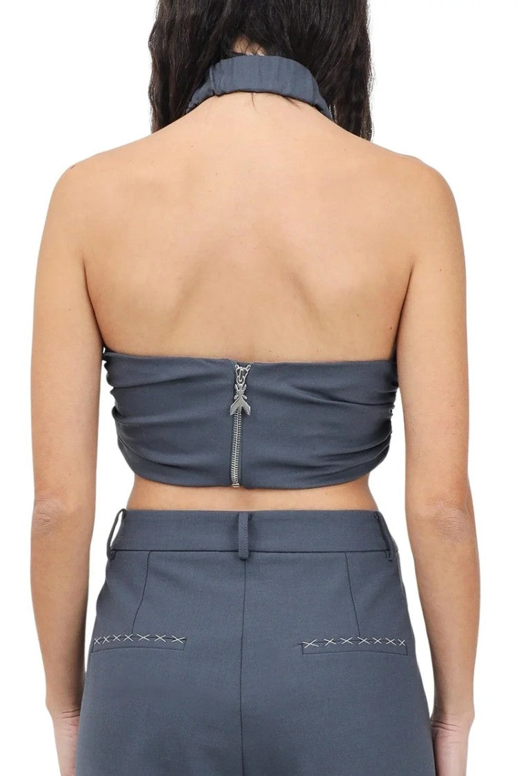 Patrizia Pepe Virgin Wool Blend Top - Grey