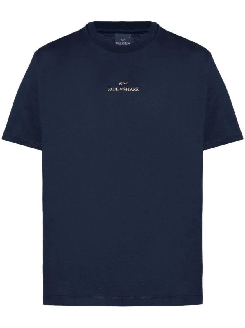 Paul & Shark Blue Classic Crew Neck Cotton T-Shirt