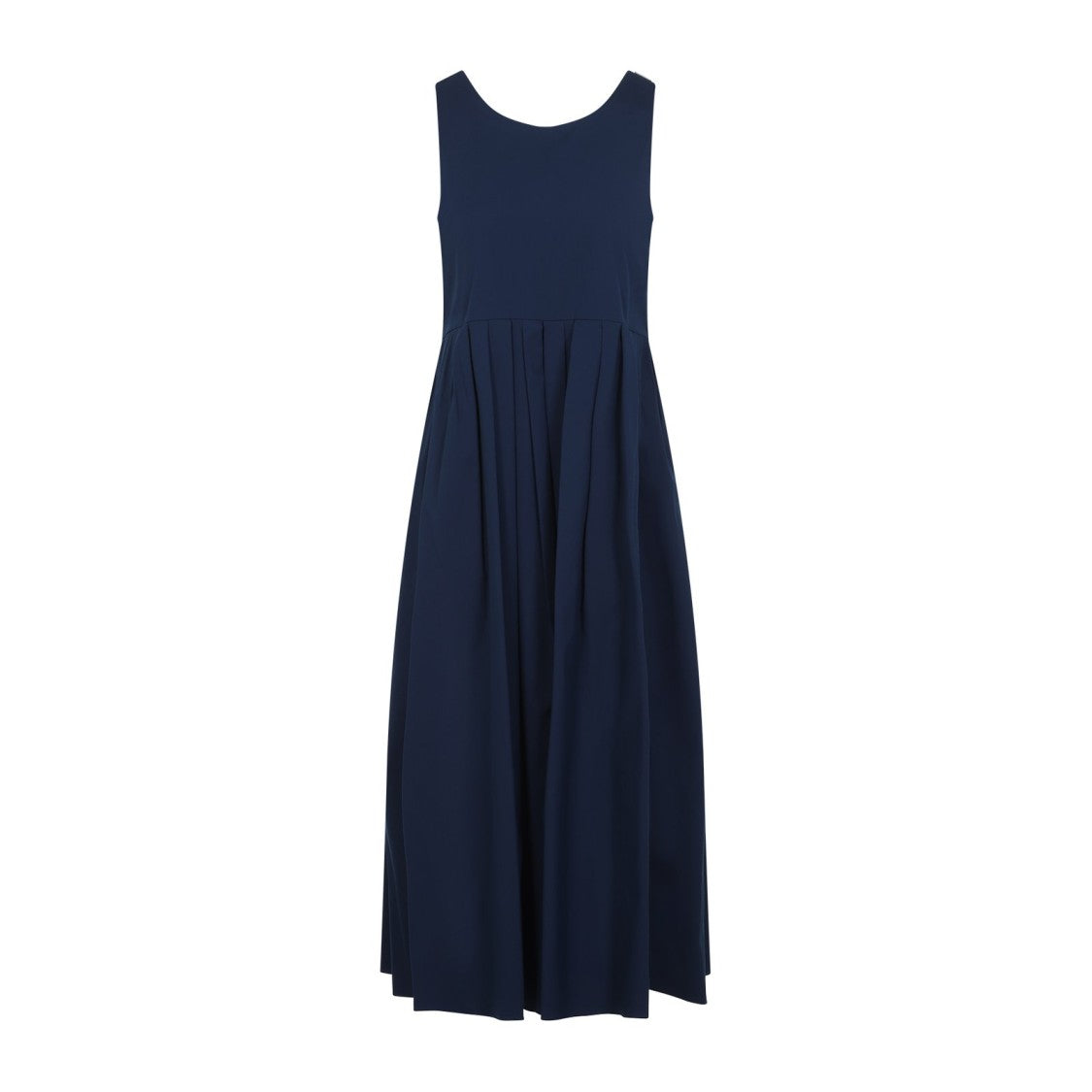 Max Mara Timeless Blue Dress With Classic Silhouette And Smooth Texture