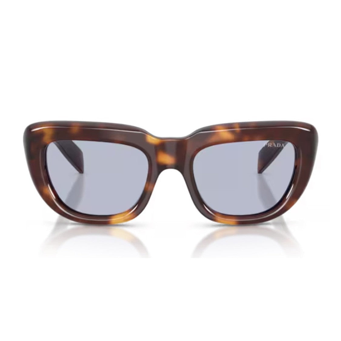 Prada Havana Pr D07s Geometric Acetate Sunglasses