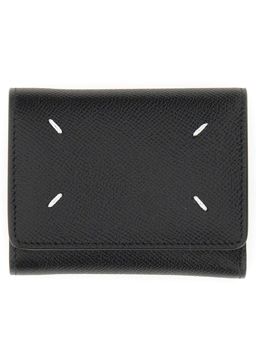 Maison Margiela Neutrals Four Stitches Textured Bifold Wallet
