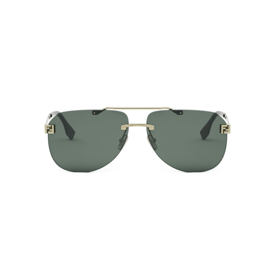 Fendi Fe40115u Rimless Minimalist Green Lens Sunglasses