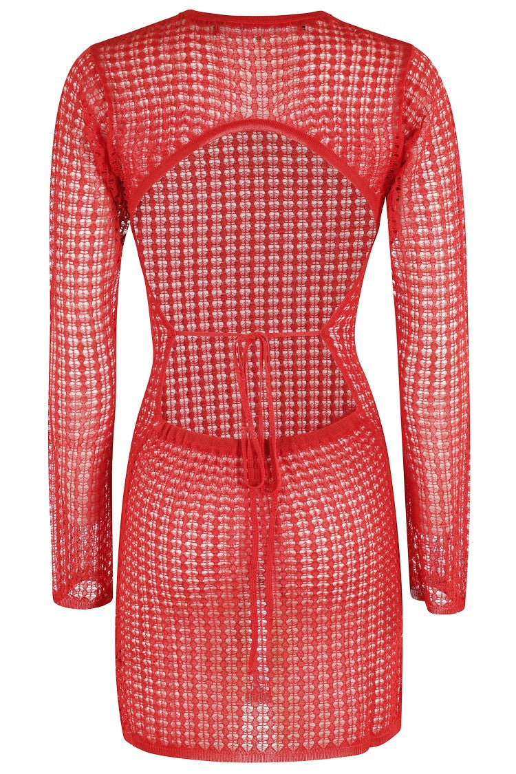 Federica Tosi Mini Dress With Wide-Knit Stretch Fabric