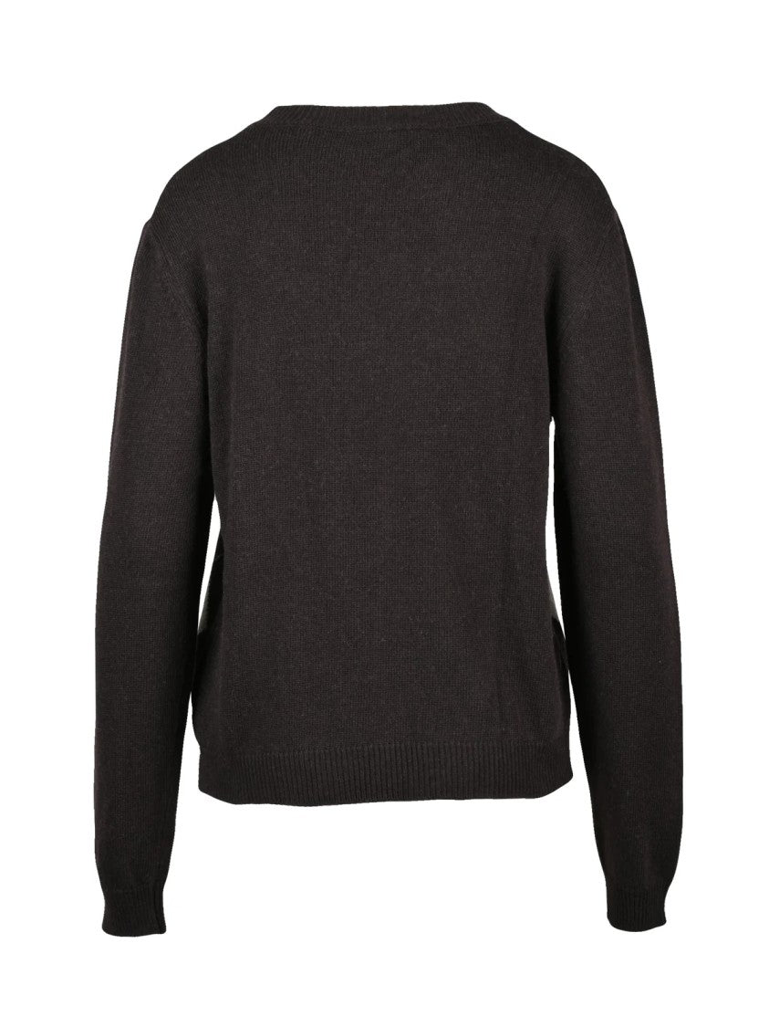 Pennyblack Brown Crewneck Pullover With Classic Argyle Pattern