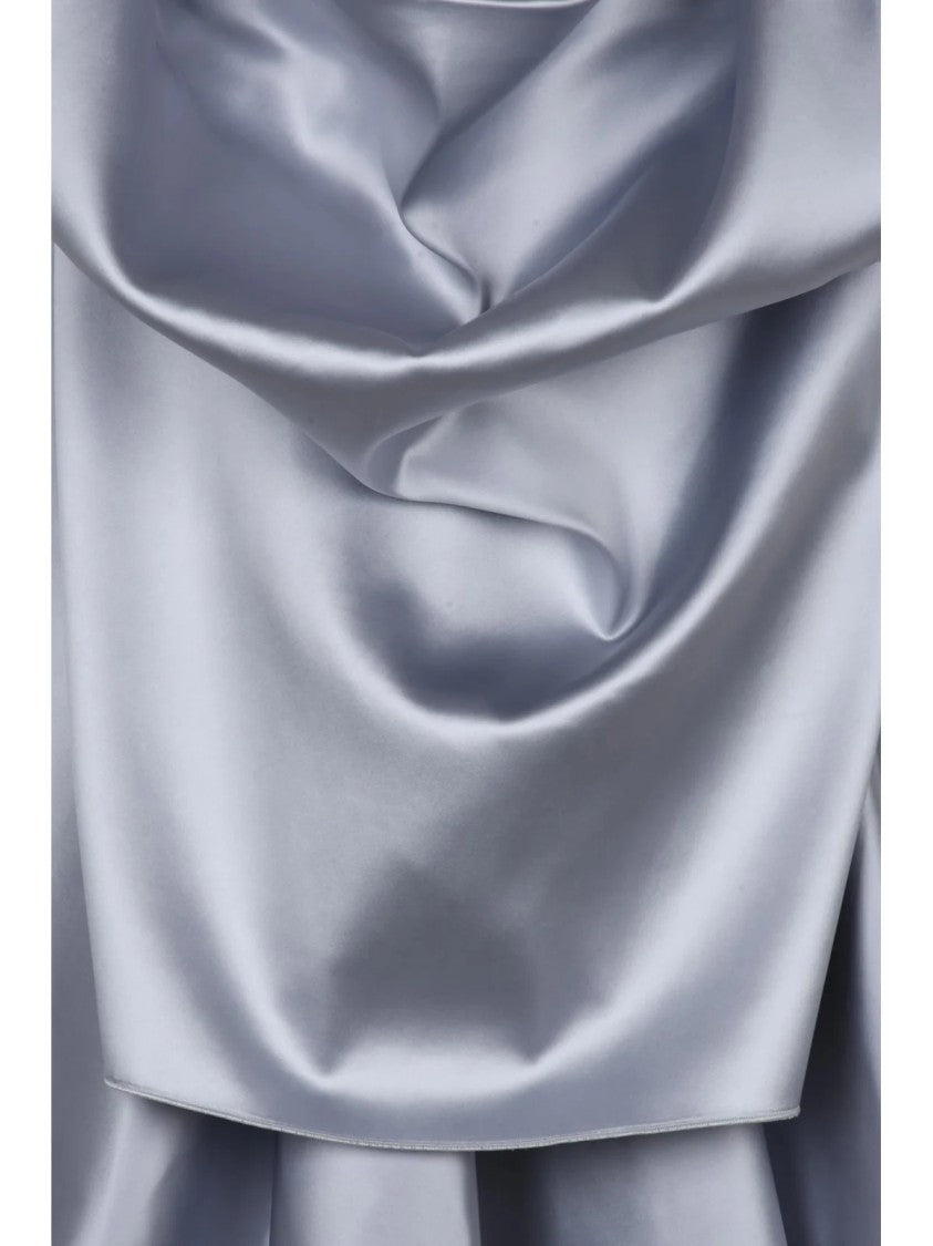 Sportmax Light Grey Draped Back-Zip Technical Top