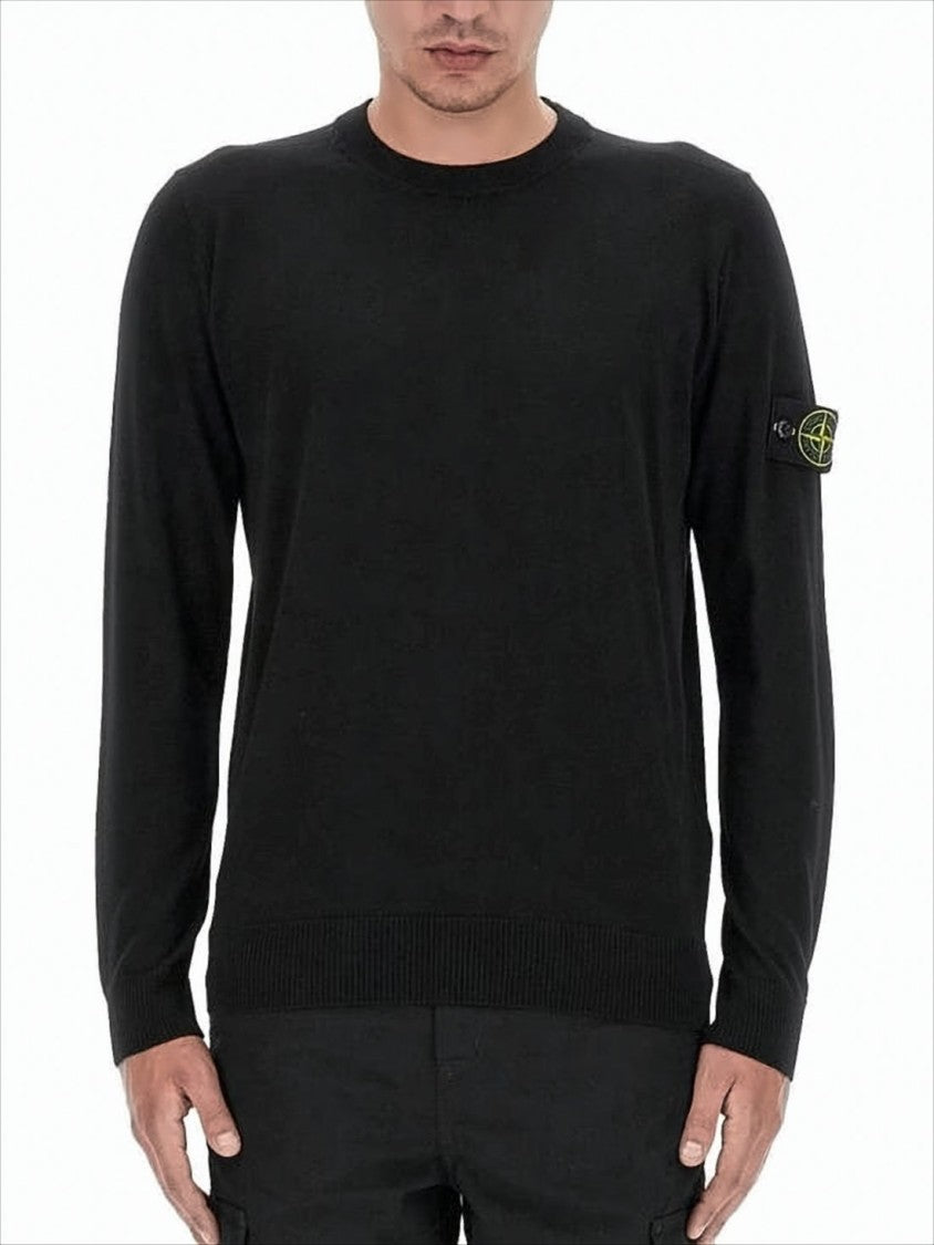 Stone Island Classic Black Wool Knit Sweater