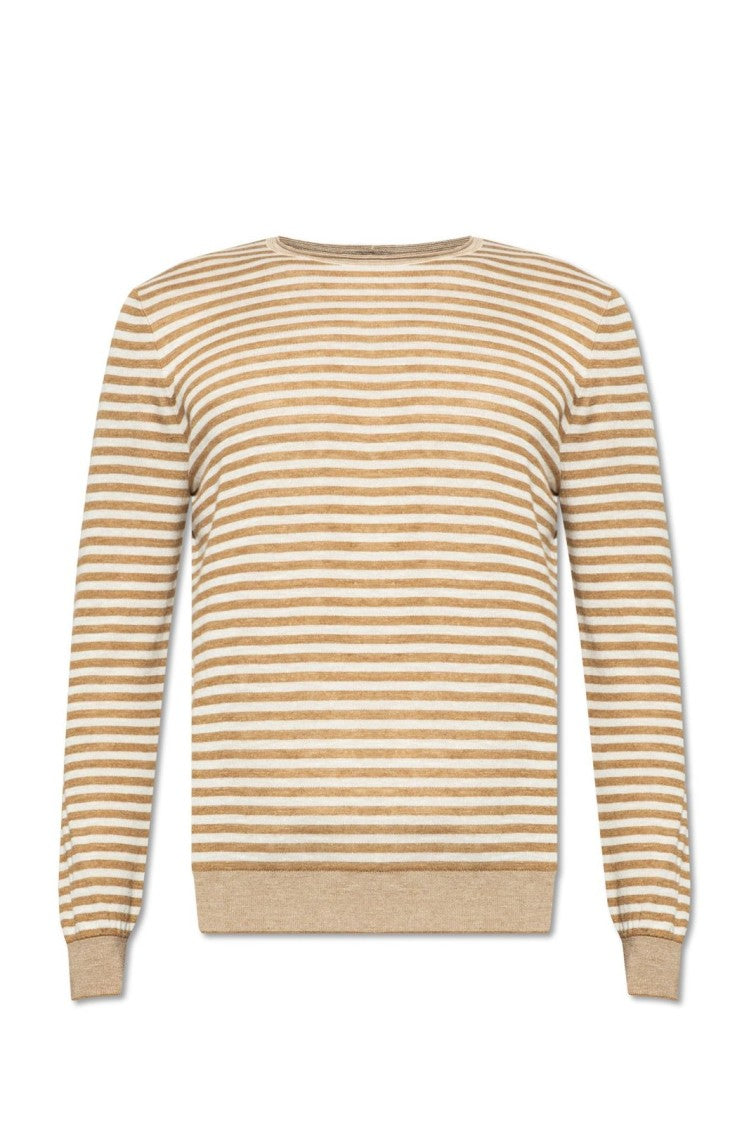 Giorgio Armani Multicoloured Silk Sweater With Classic Striped Pattern