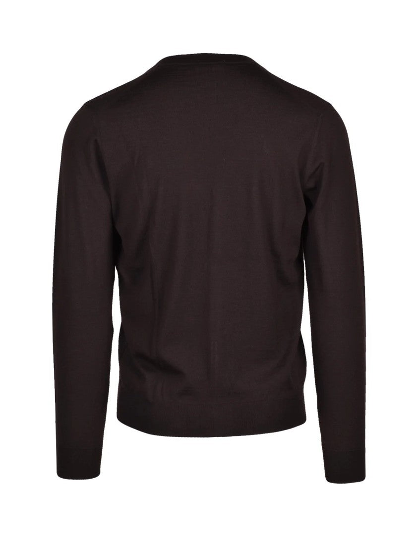 Drumohr Purple Thin Merino Wool V-Neck Cardigan