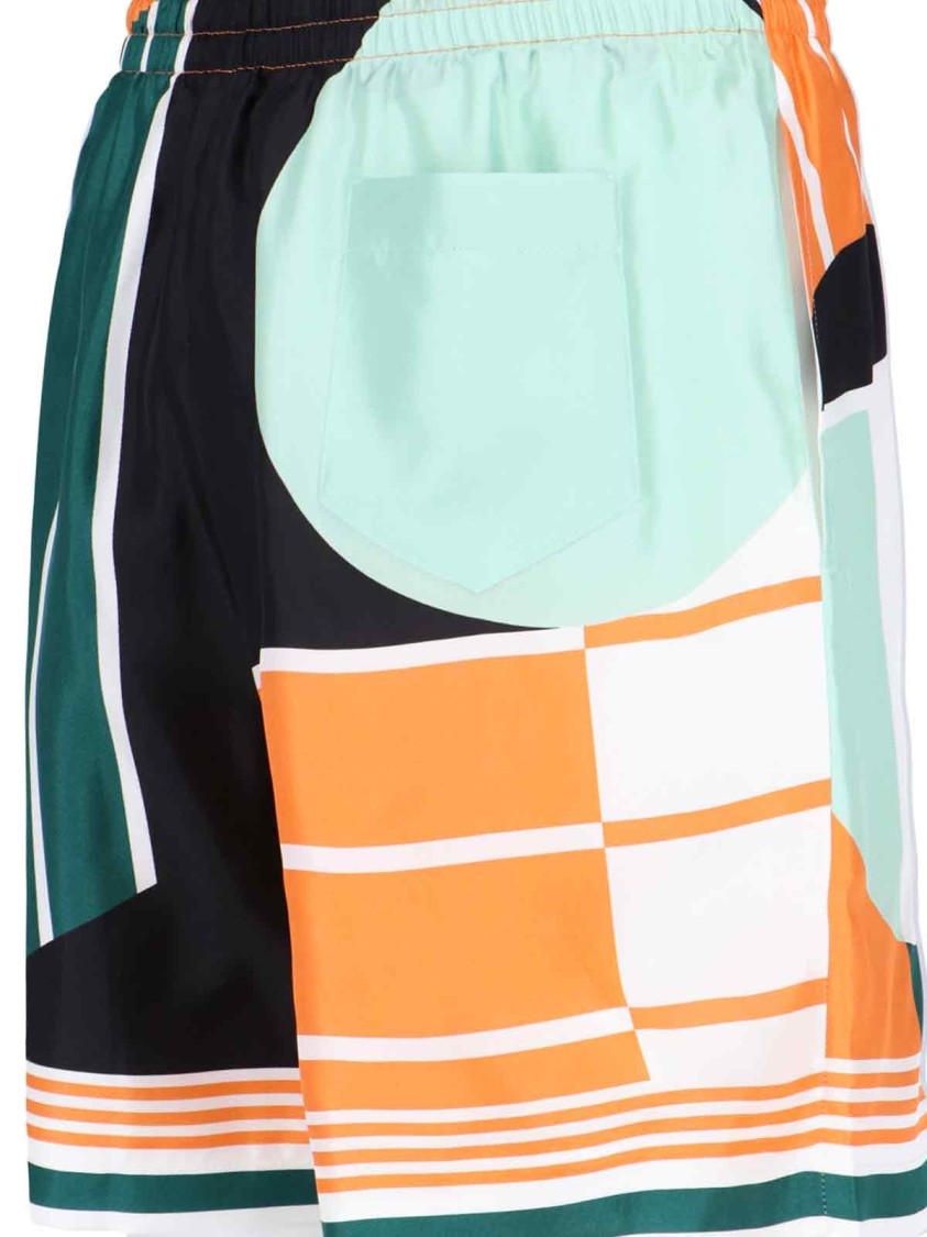 Casablanca Multicolor Print Silk "Court Abstrait" Shorts