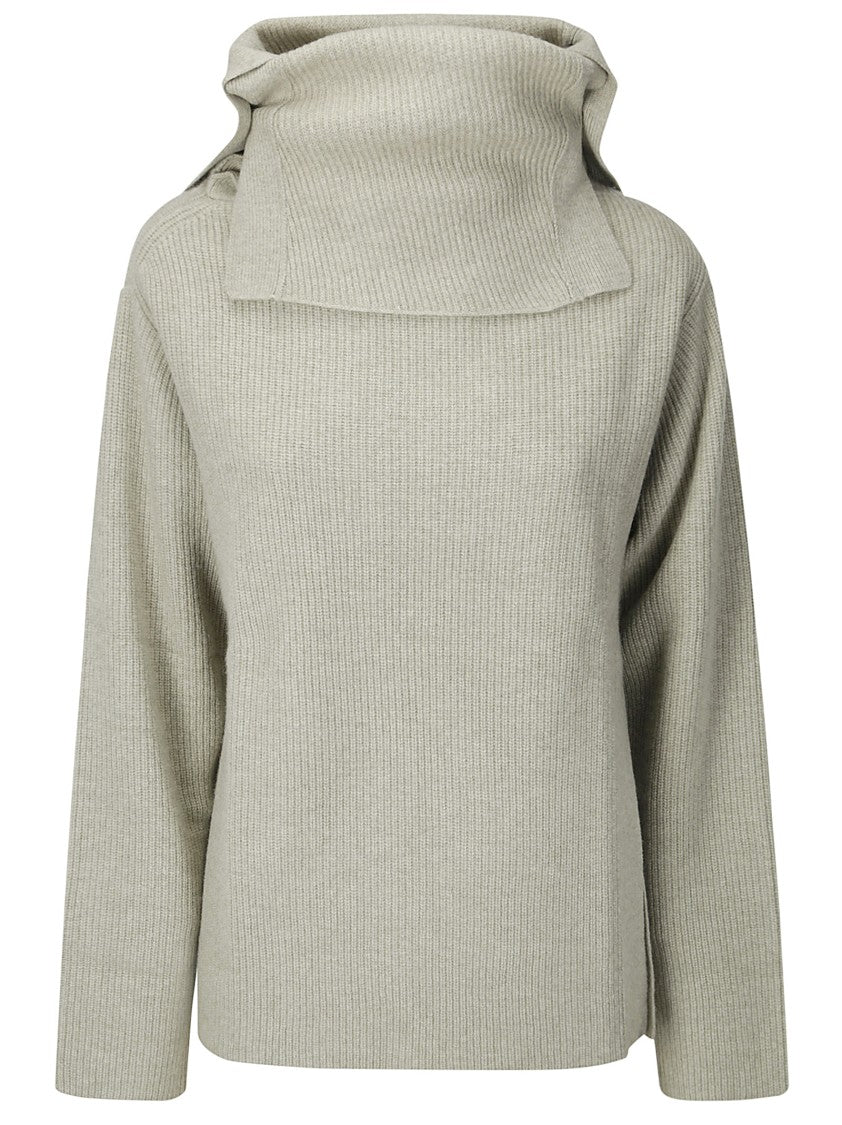 Dawei High Neck Ribbed Sweater