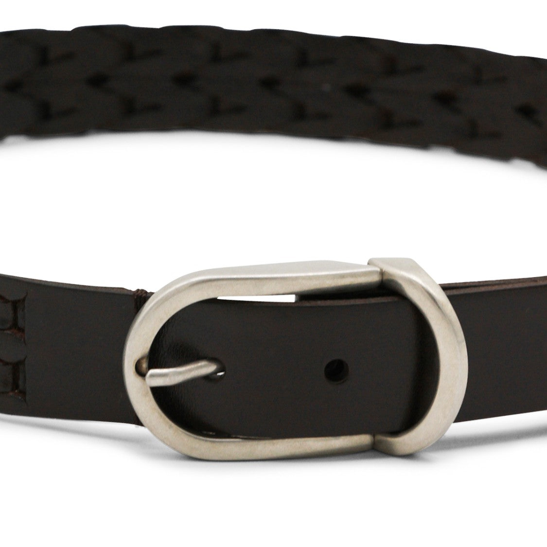 Brunello Cucinelli Black Leather Twisted Belt