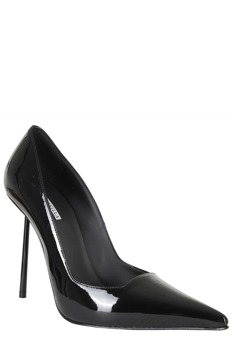 Le Silla Deco Amelia Black Glossy Leather Stiletto Pumps