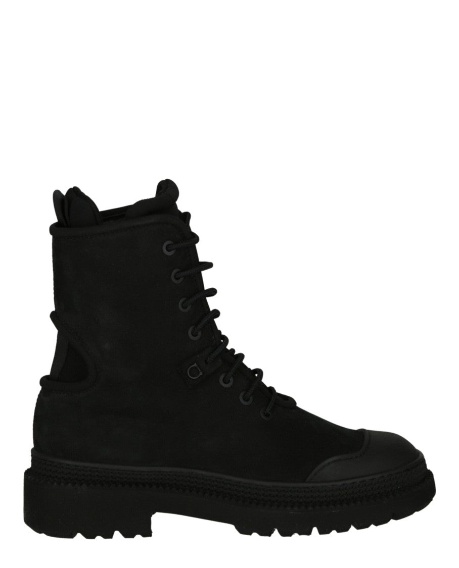 Ferragamo Mixed Media Combat Boots