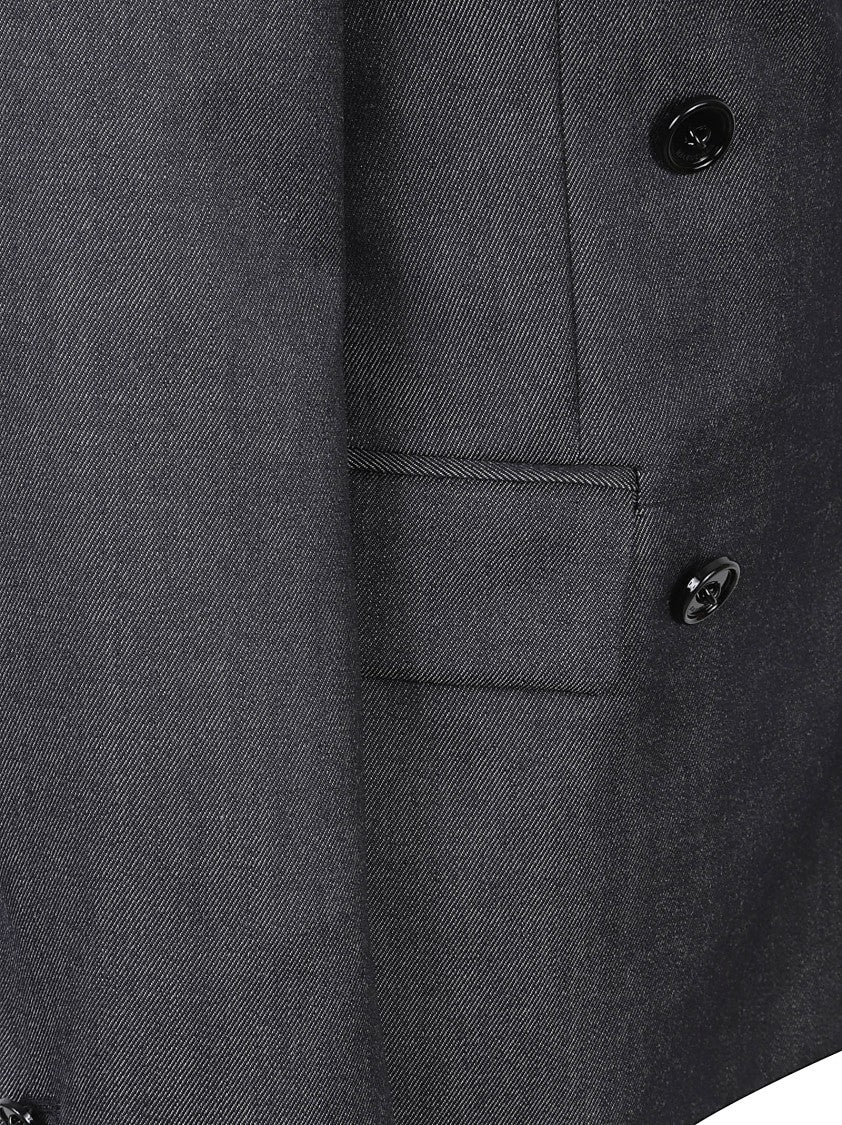 Balenciaga Denim Peak Lapel Blazer