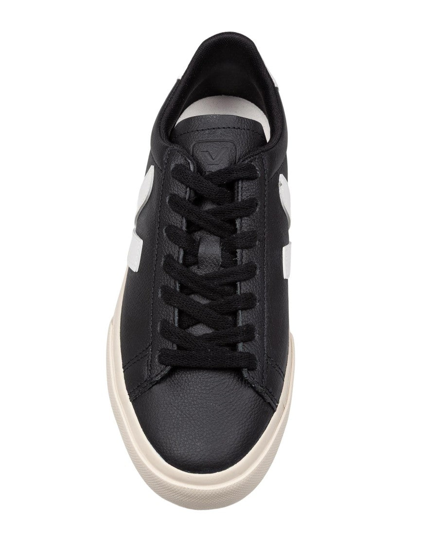 Veja Campo In Black And White Leather