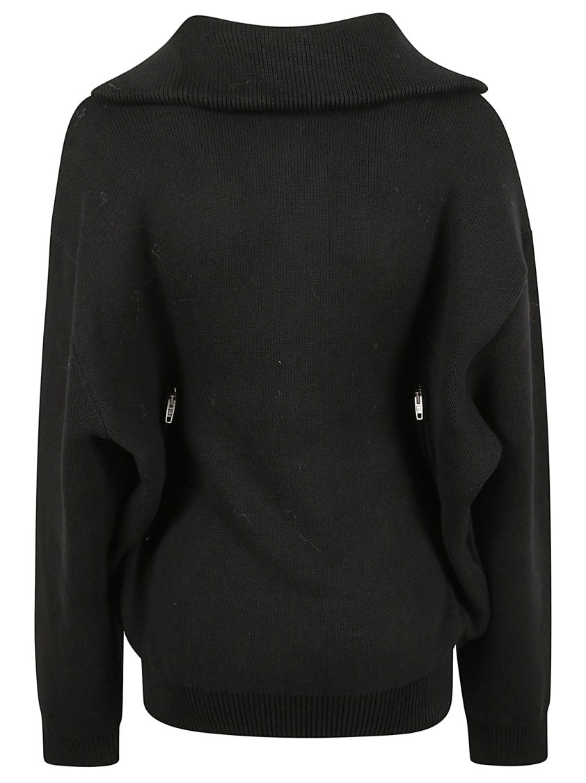 Balenciaga High Neck Sweater With Back Half Zip