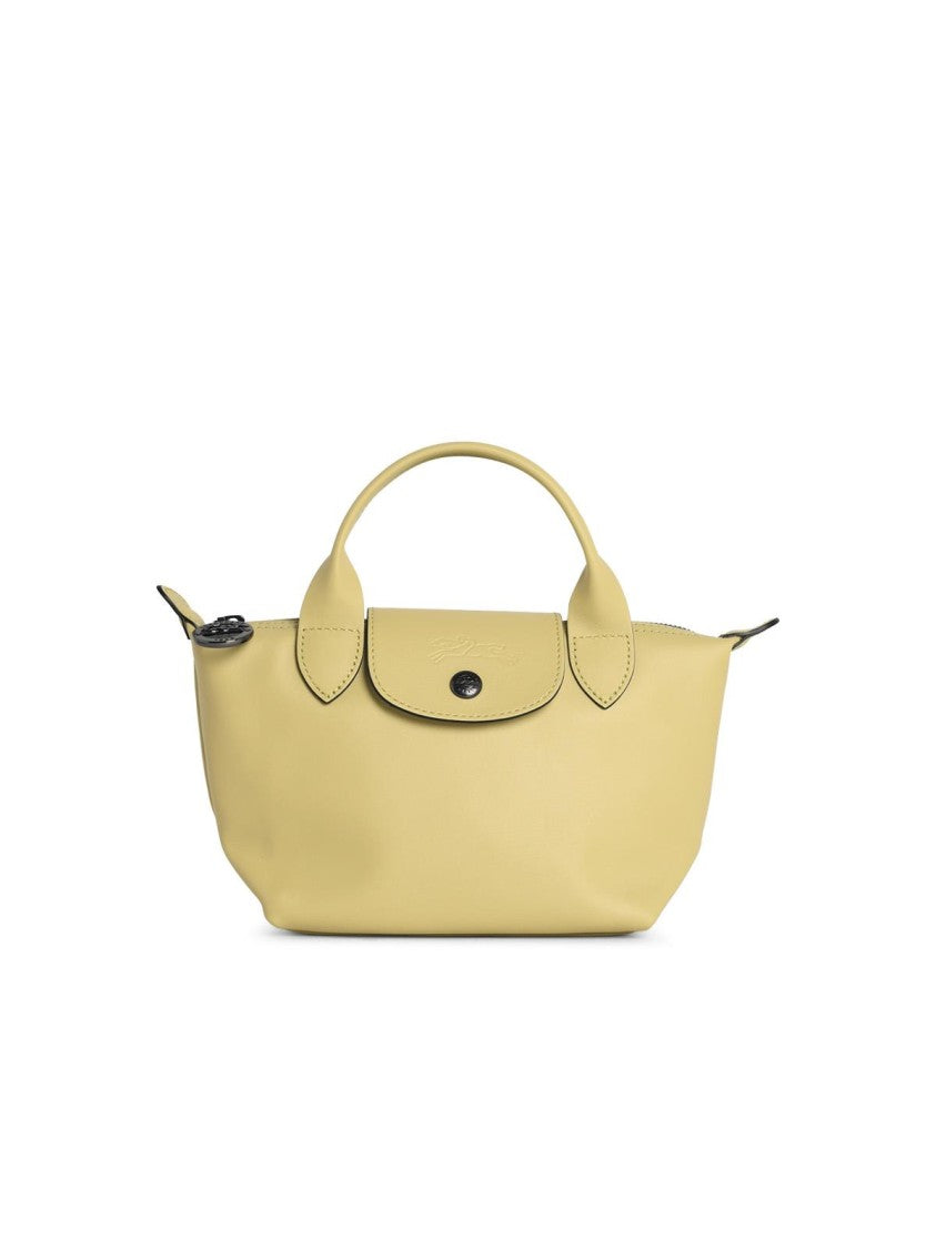 Longchamp Pistachio Leather Bag With 'Xs Le Pliage Xtra' Handle