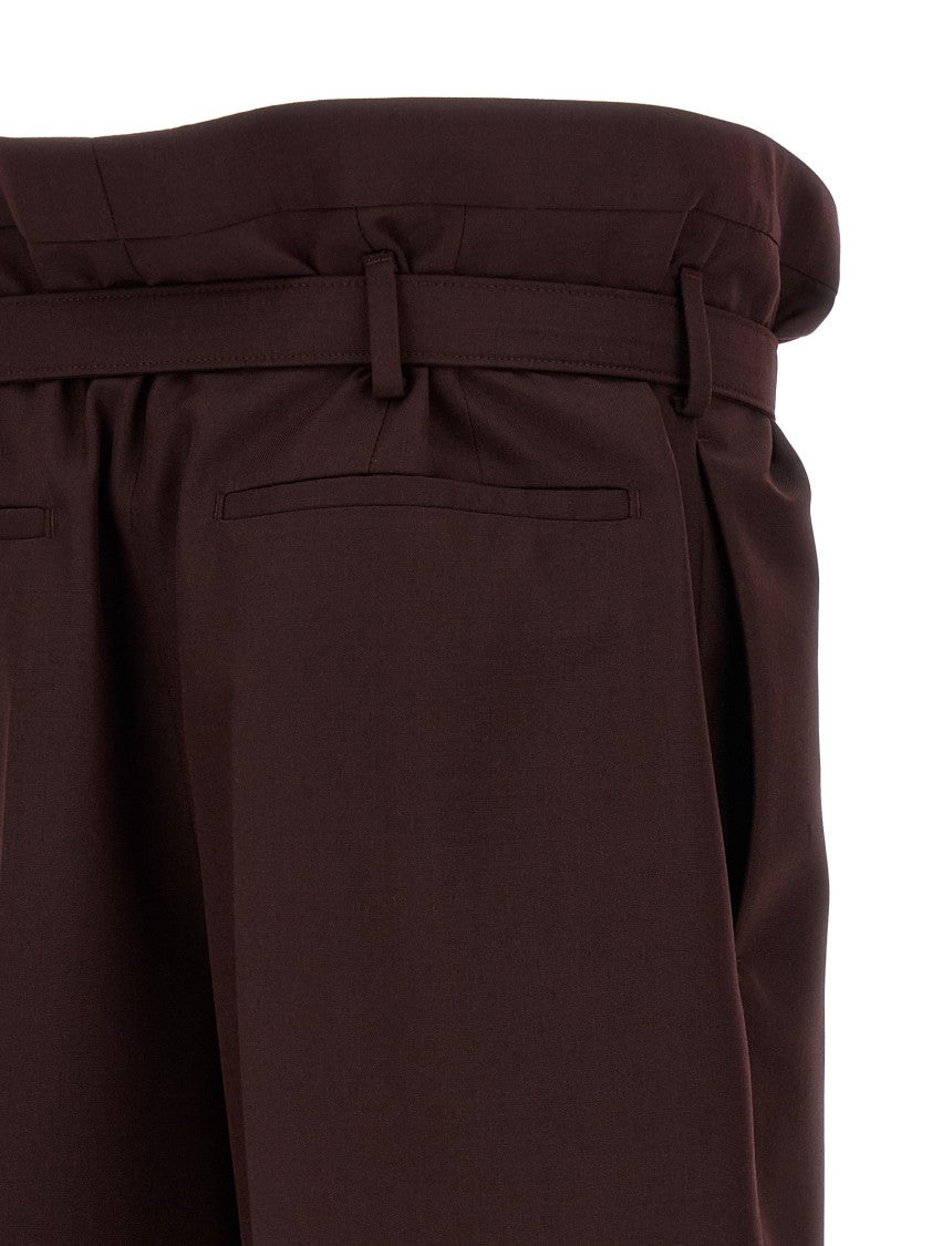 Saint Laurent 'Paper-Bag' Wool And Mohair Blend Trousers