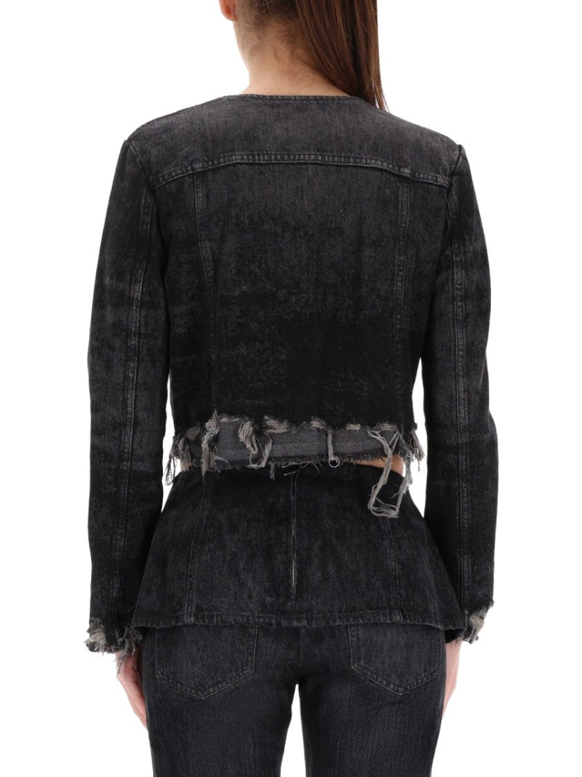 Diesel De-Graffy-Fsh Cropped Denim Jacket