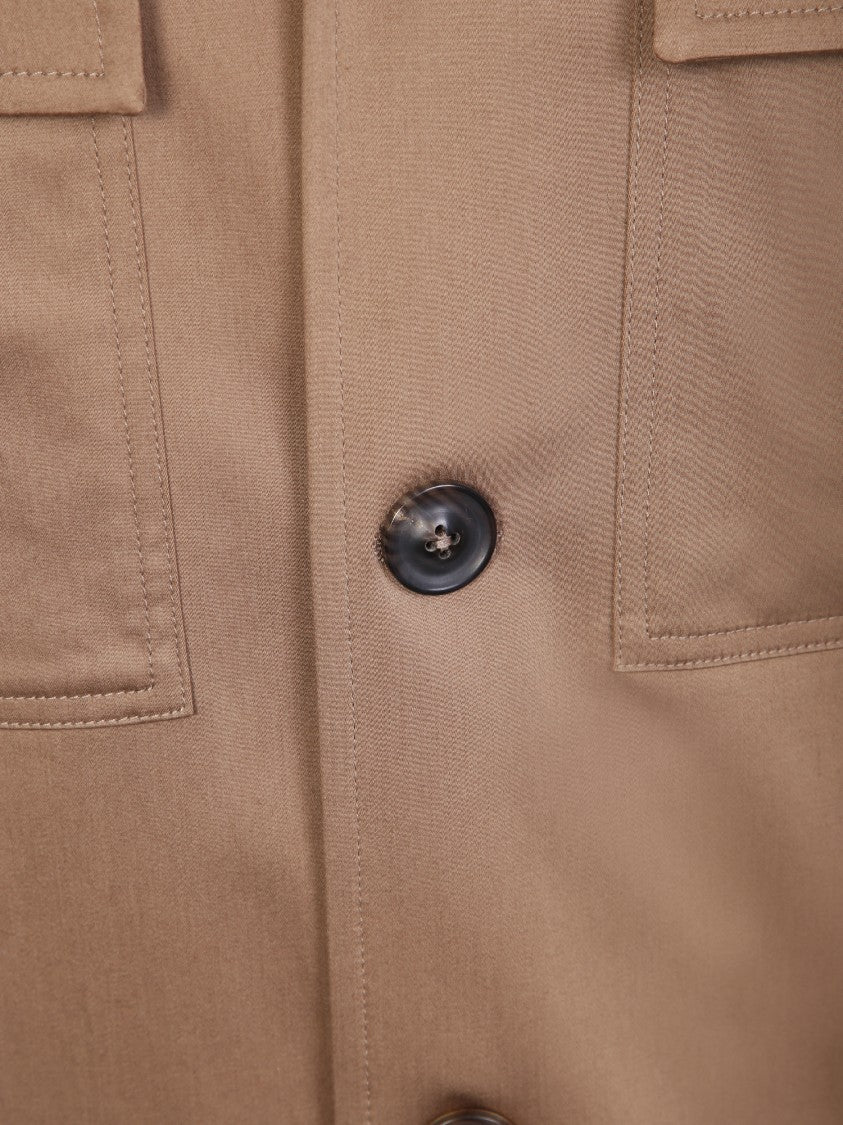 Lardini Stylish Beige Stretch Cotton Shirt