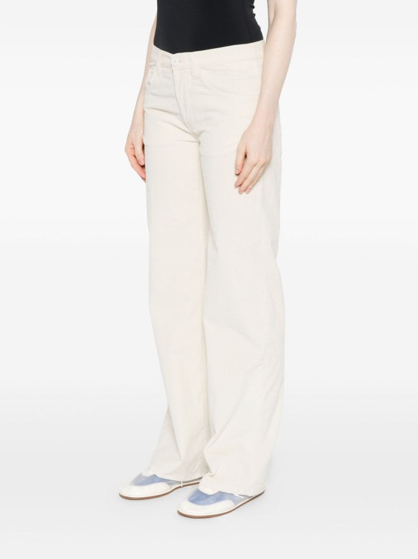 Dondup Wide-Leg Off-White Jeans With High Waist