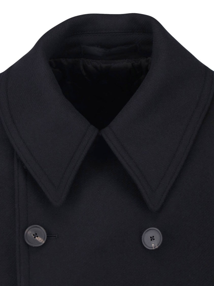 Tagliatore Black San Francisco Wool Double-Breasted Coat