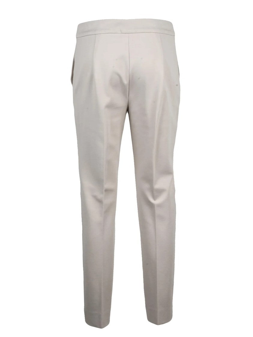 Max Mara Beige Viscose-Blend Pegno Stretch Formal Pants
