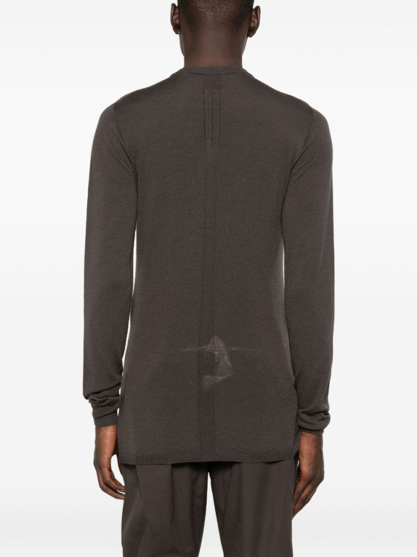Rick Owens Long-Sleeve Knit Top With Vertical Seam