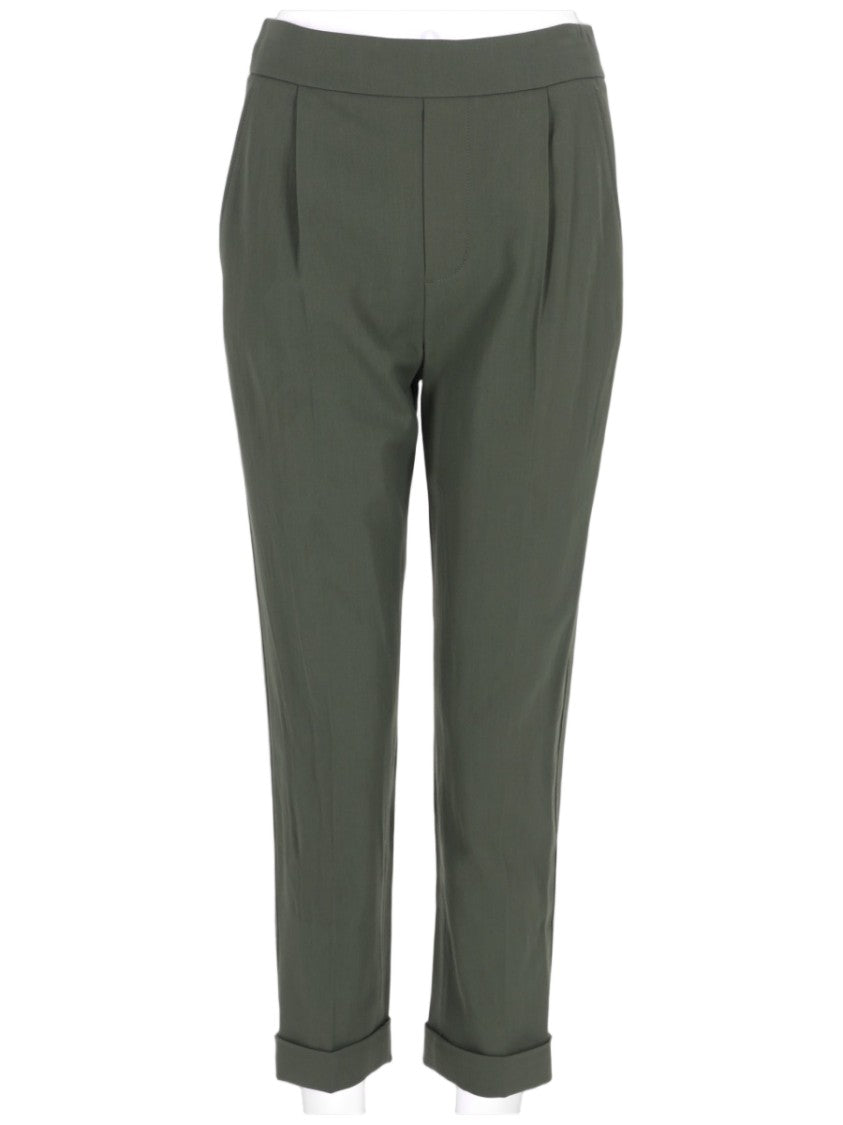 Vince Slim Tapered Cropped Pants With Pleated Front