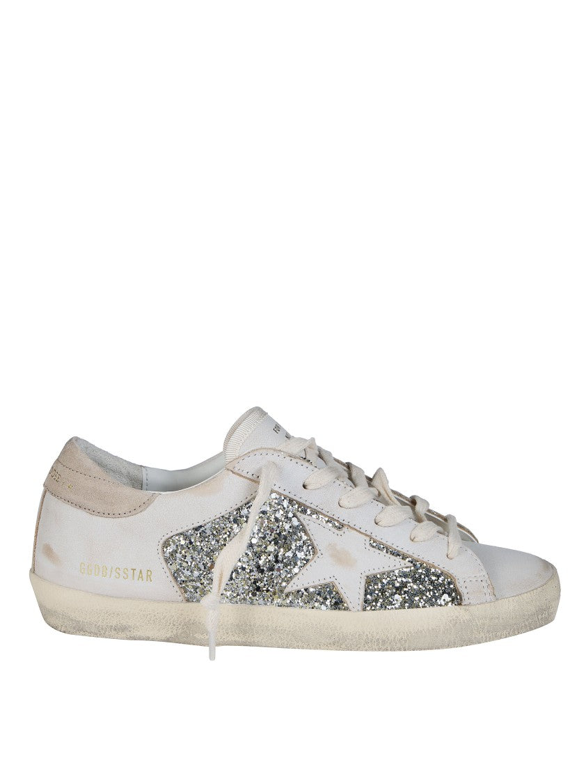 Golden Goose Super Star Glitter Leather Upper Suede Sneakers