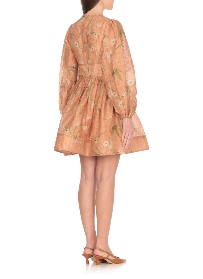 Zimmermann Pink Linen Dress