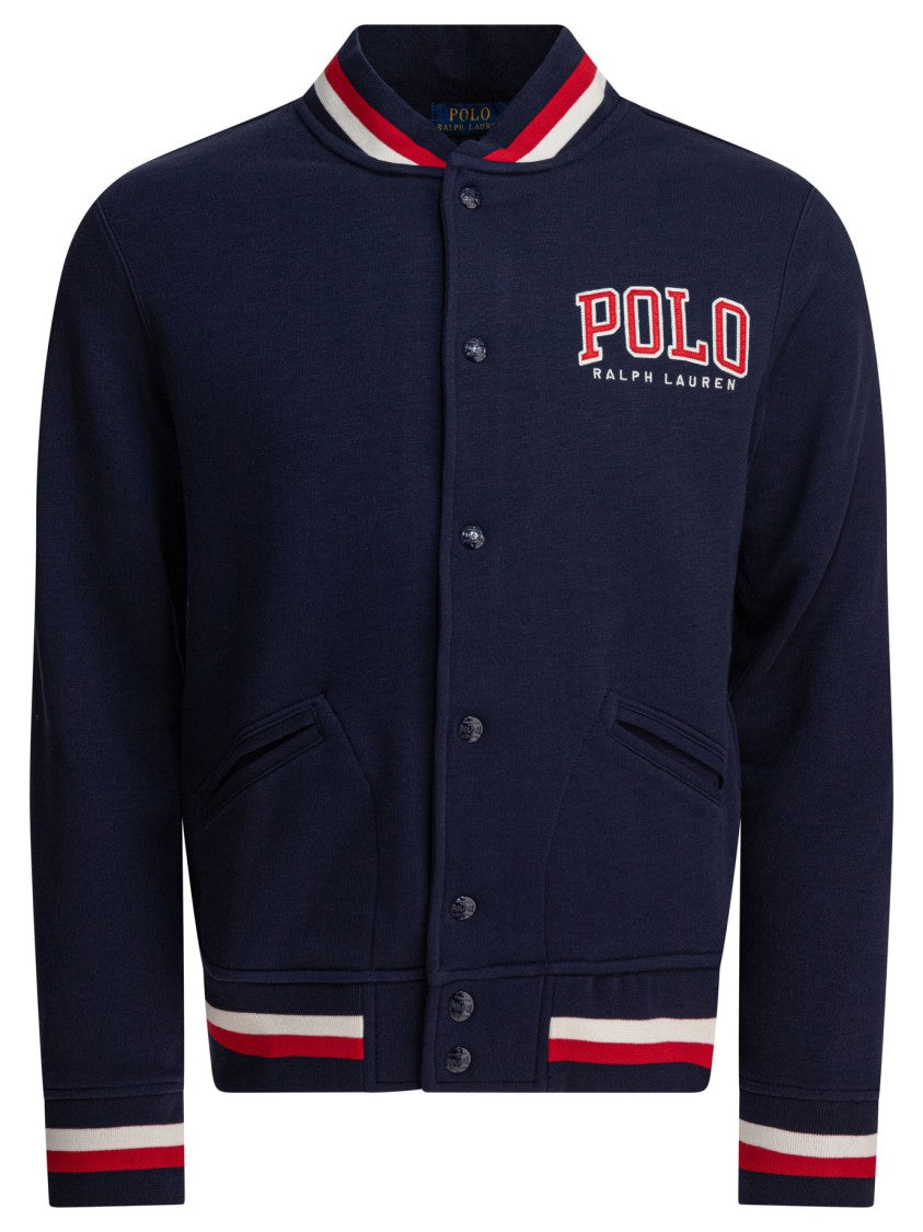 Polo Ralph Lauren Varsity-Style Casual Jacket With Striped Ribbed Accents
