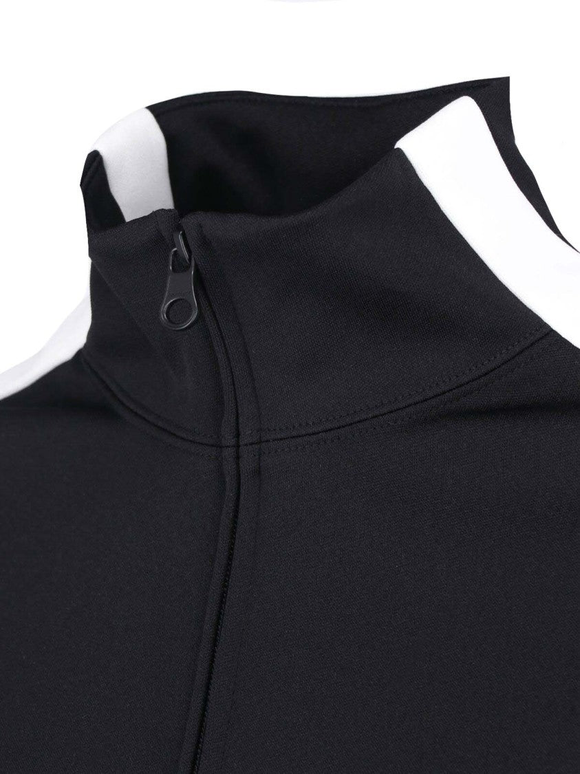 Courrèges Black High Collar Zip Fabric Sweatshirt