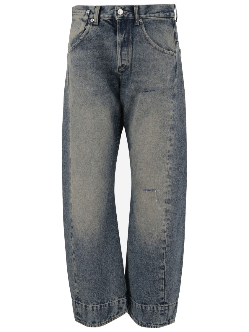 Armarium Washed Denim Jeans With Classic Five-Pocket Design